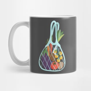 String shopping bag full of fresh veggies Mug